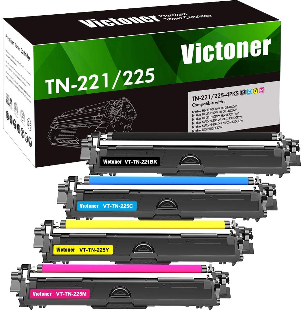 Compatible DR221 Drum & TN221 Toner Set For Brother MFC-9340CDW, HL-3152CDW Printers - 4-Color Lot