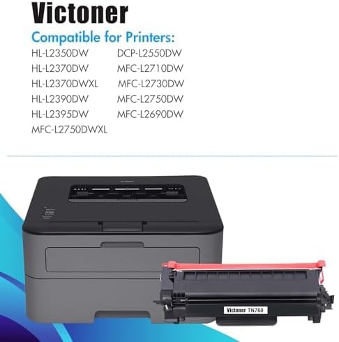 TN760 Toner Cartridge 2 Pack : High-Yield Black Multipack Compatible for Brother TN-760 TN730 TN-760 TN-730 TN 760 730 DCP-L2550DW HL-L2390DW MFC-L2710DW MFC-L2750DW MFC-L2730DW Printer