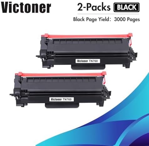 TN760 Toner Cartridge 2 Pack : High-Yield Black Multipack Compatible for Brother TN-760 TN730 TN-760 TN-730 TN 760 730 DCP-L2550DW HL-L2390DW MFC-L2710DW MFC-L2750DW MFC-L2730DW Printer