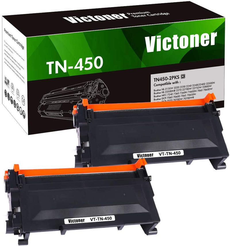 Brother TN450 Compatible Toner Cartridge  Black 2 Pack