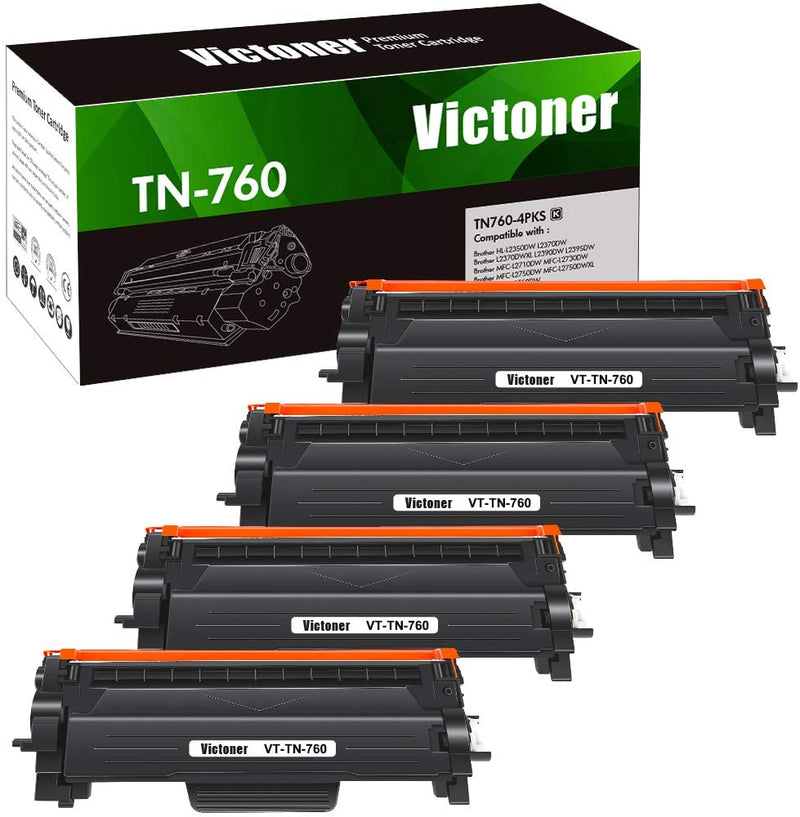3PK TN760 Toner for Brother TN-760 MFC-L2750DW MFC-L2710DN HL-L2375DW  HL-L2395DW 