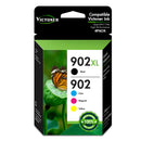 VICTONER Compatible Ink Cartridge Replacement for 902XL 902 XL Ink Cartridge to use with Officejet Pro 6978 6968 6962 6958 6970 902 Ink Cartridges Printer (Black Cyan Magenta Yellow 4-Pack)