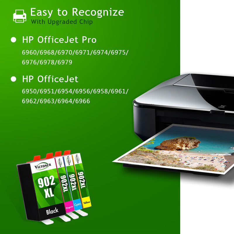 2 Pack 902XL Black Ink Cartridge for HP OfficeJet 6978 6968 6954 6976 6979  6950